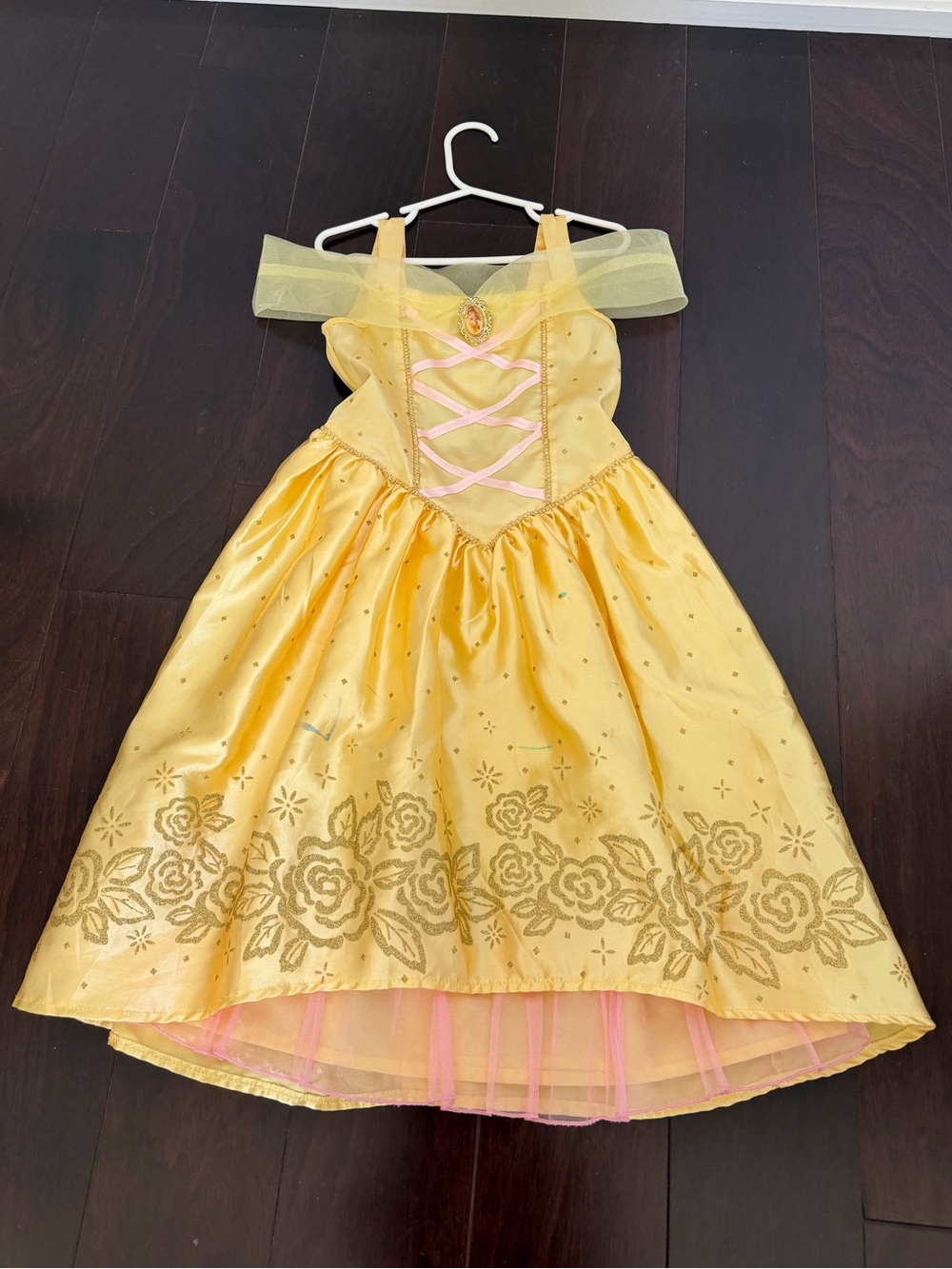 Disney Beauty and the Beast Belle Yellow Princess Ball Gown, size 5-6
